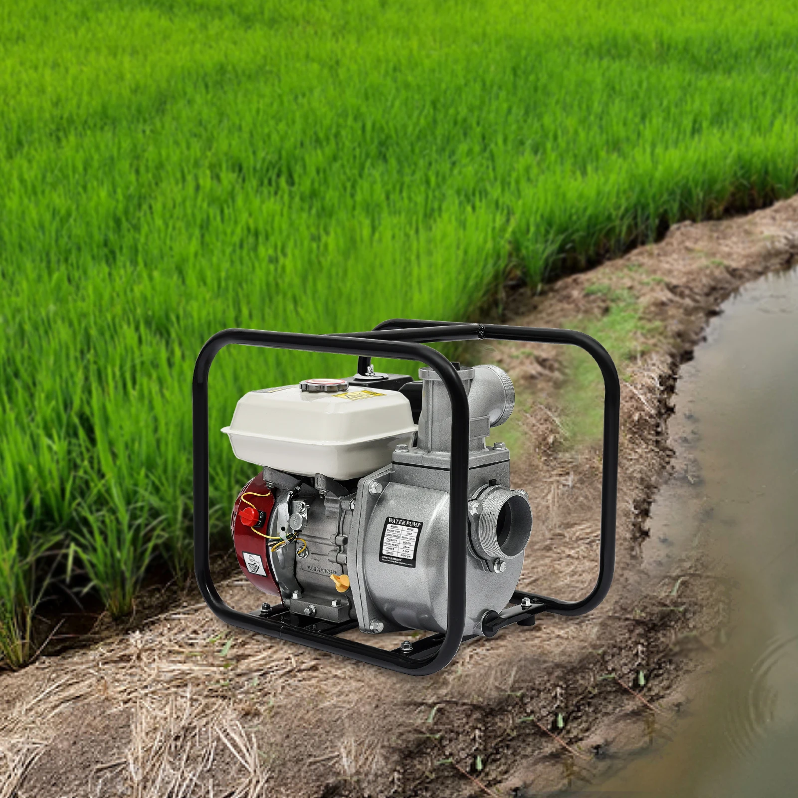 4-Stroke Gasoline Engine Water Pump, Gasoline Powered Water Transfer Pump,Water Transfer Pump for Farmland Garden Irrigation