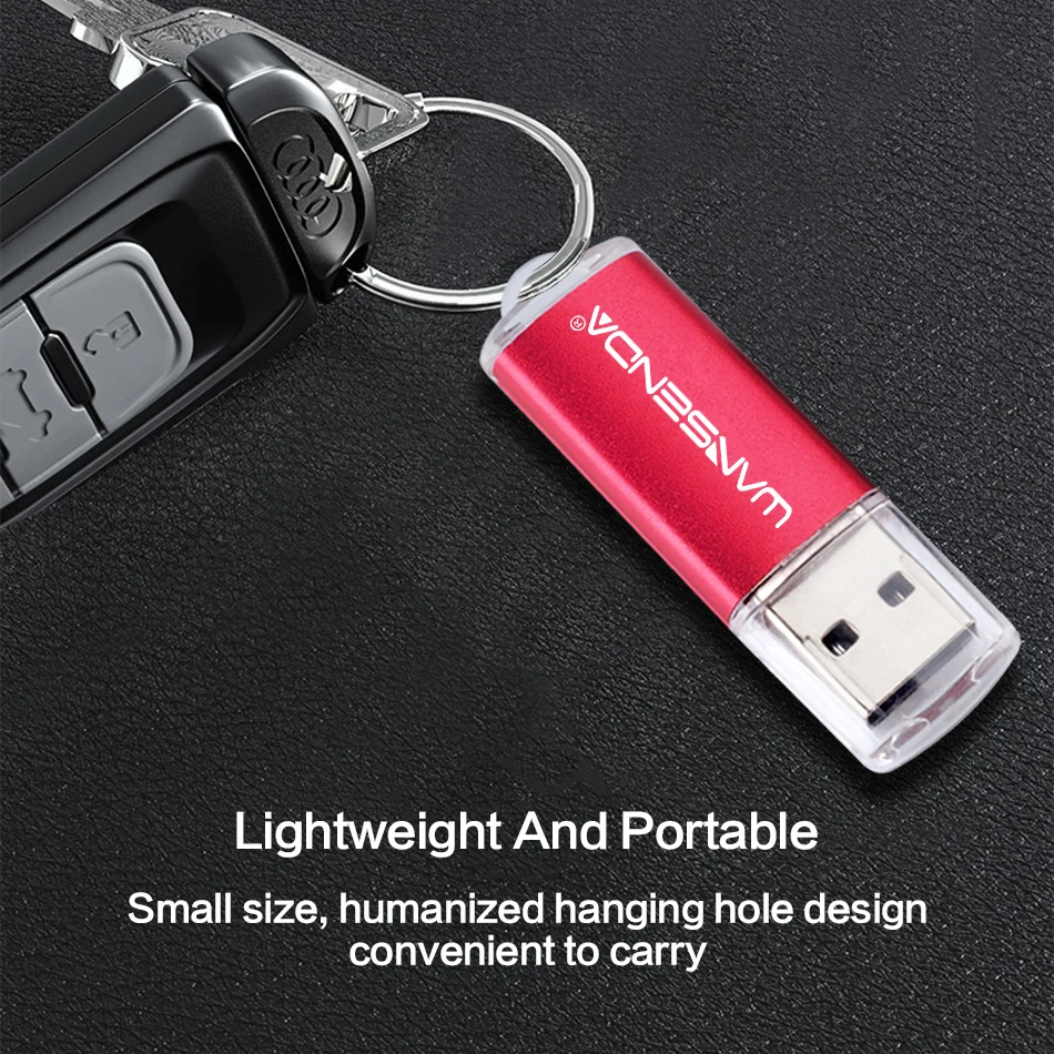 WANSENDA Metal USB Flash Drive 32GB 64GB Pen Drive 8GB 16GB Pendrive 128GB 256GB Memory Stick di capacità reale 2.0 Thumbdrive