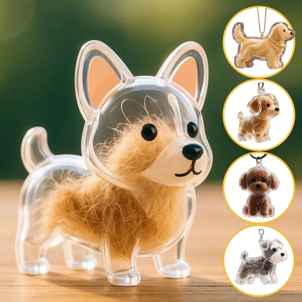 Hund Haar Memorial Andenken Kapsel Welpen Haar Sammler Schlüsselbund Ornament Pet Haar Memorial Box Haustier Pelz Souvenirs Boxen