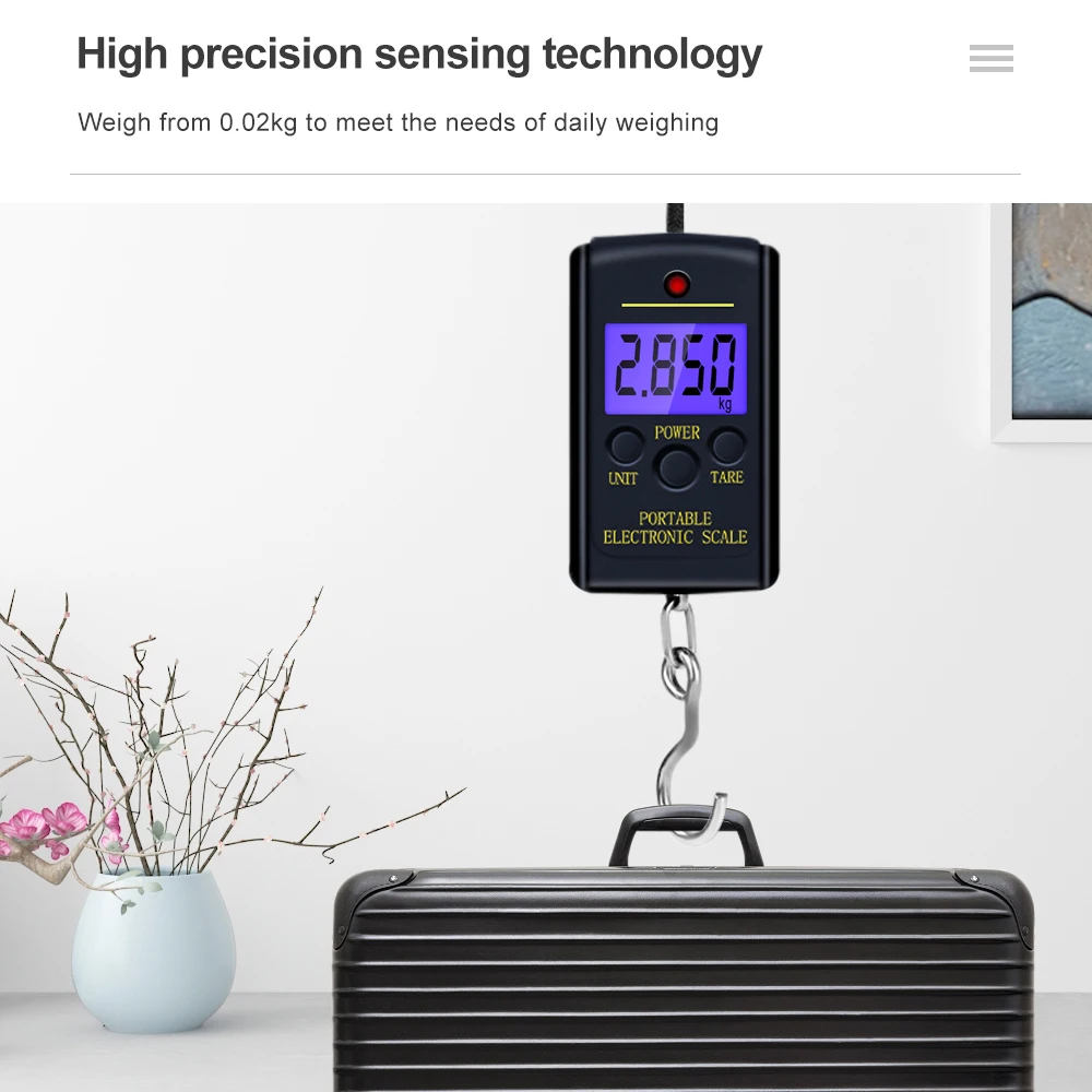 40kg x 10g Portable Mini Electronic Digital Scale Hanging Fishing Luggage Pocket Weight Balance Steelyard  20%off