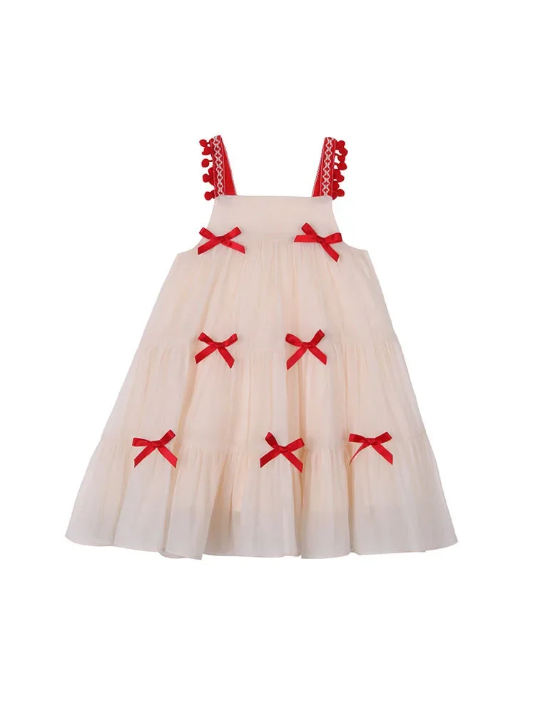 2024 Children GirlsSummer Sweet Dress Baby Girls Bow Princess Dresses