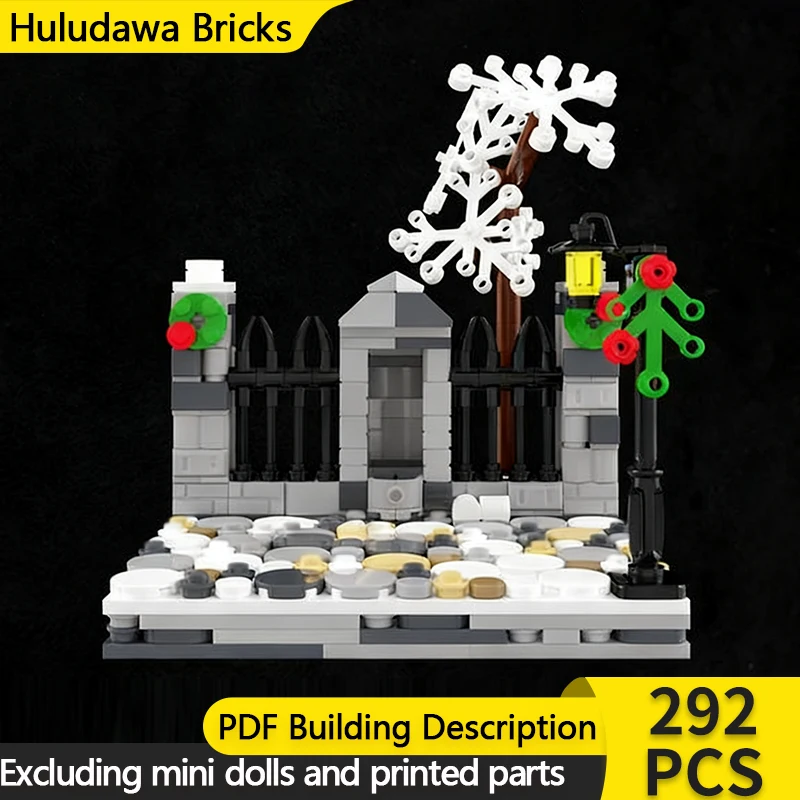 

City Street View Model MOC Building Bricks Christmas Fountain Modular Technology Children Holiday Gifts Assemble Toys Suit