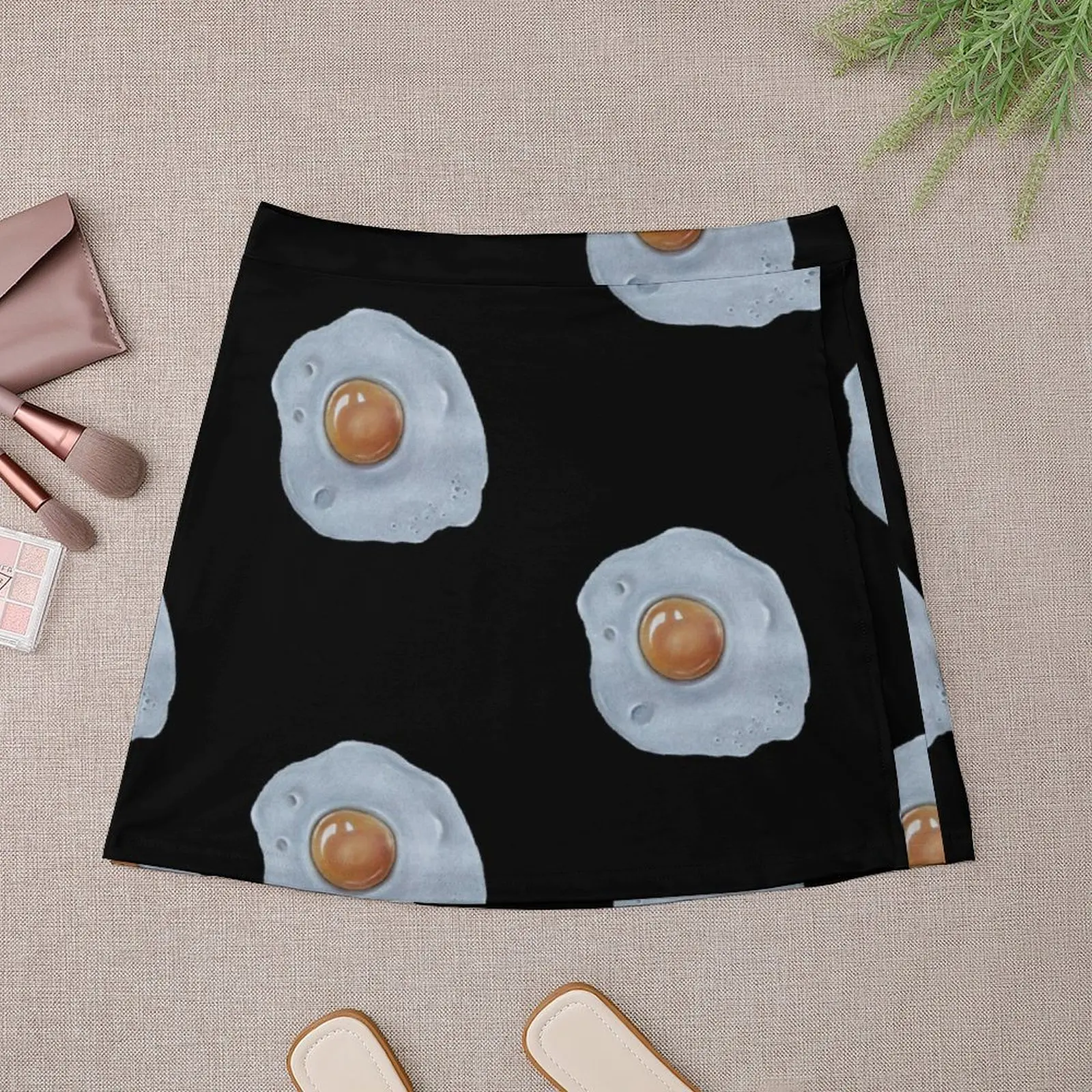 Fried egg drawn with colored pencils Mini Skirt skirts women summer 2024 mini denim skirt korean summer clothes