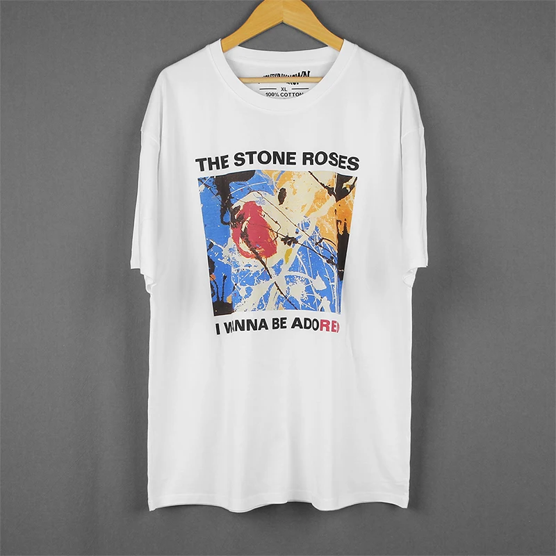 The Stone Roses T-Shirt I Wanna Be Adored Rock Brit-Pop Pulp The Smiths Men's Clothing Short Sleeve Tshirts Tee