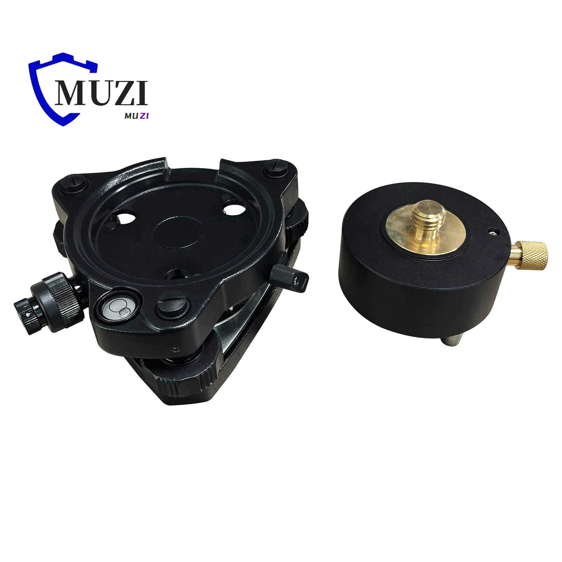 Black Tribrach with Optical Plummet & Three-JAW Tribrach GPS Tribrach Adapter with Removable Centre for Topcon Survey Prism