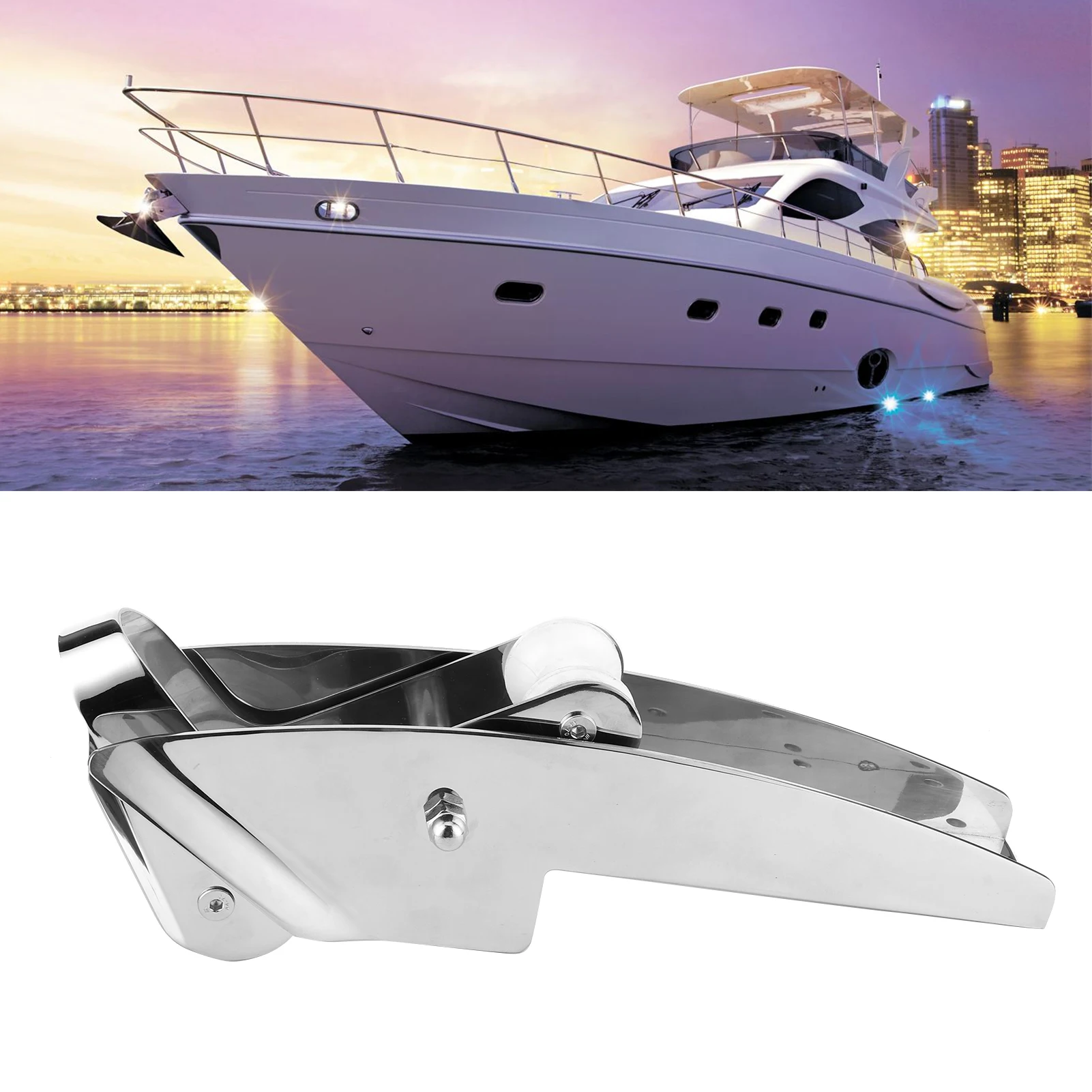 

Boat Bow Roller 316 Stainless Steel 7.5‑15KG (420mm/16.5in) for Marine Ship Hardware Accessory Bracket