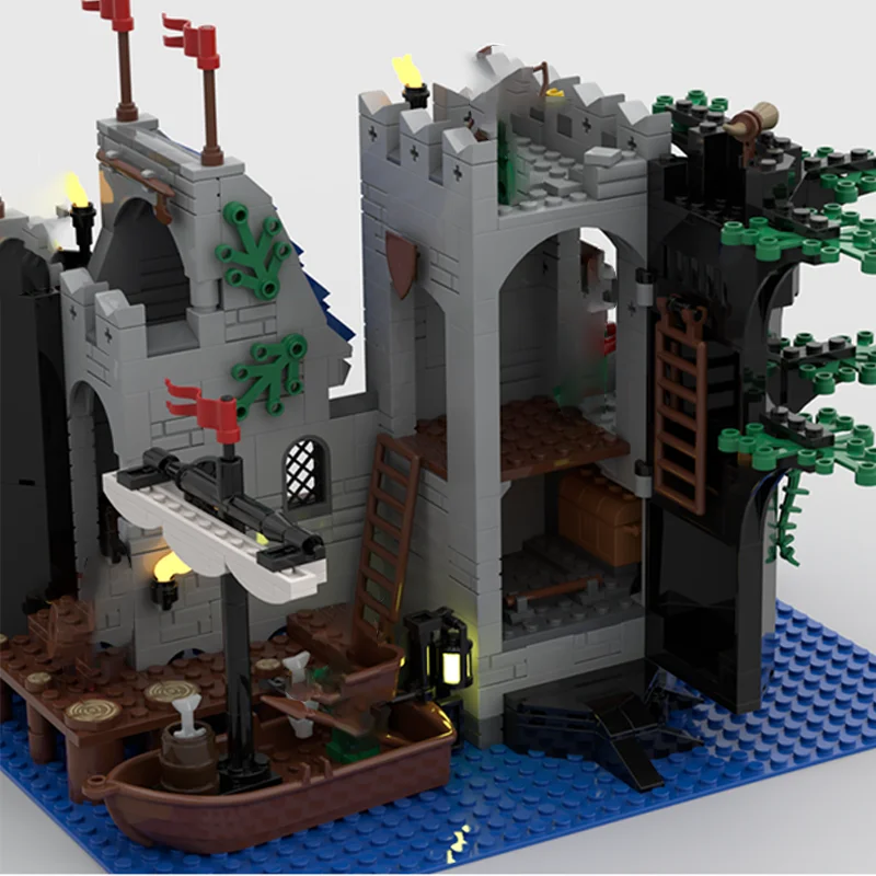 766 stücke MOC Fantasie Wald Forestmens Turm Holz Struktur DIY Modell Bausteine Geburtstag Spielzeug Geschenk