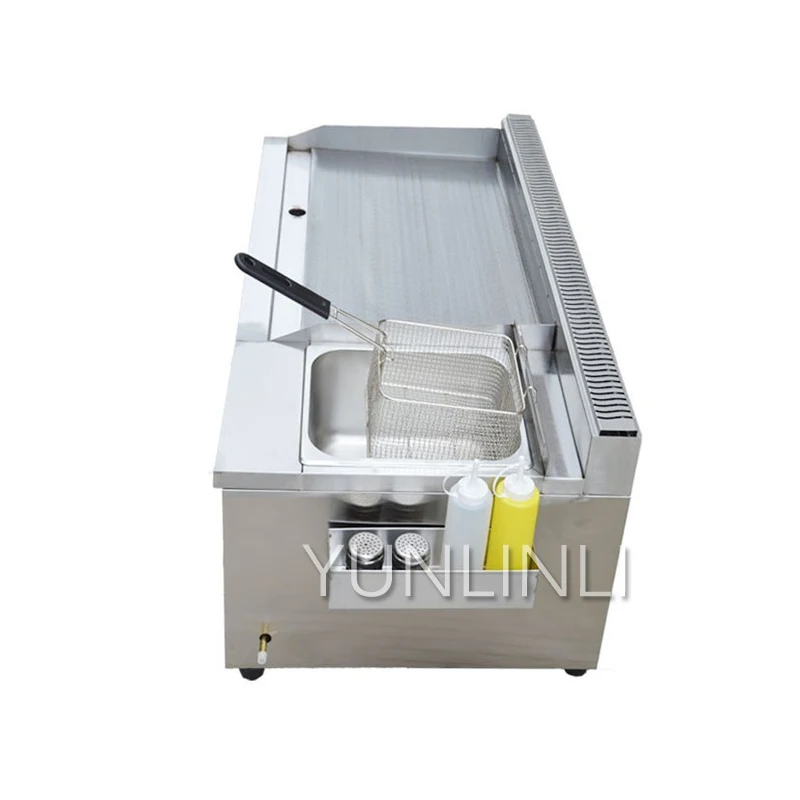 Commercial Gas Type Grill + Fryer Grilled Squid Making Machine Hand Cake Machine Deep Teppanyaki Gas Frying Machine