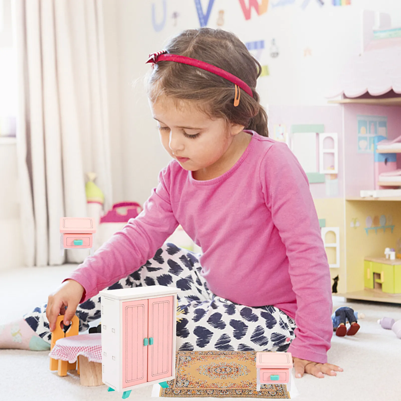 

2 шт. миниатюрные ковры для кукольного домика, аксессуары для декора пола, миниатюрные предметы для украшения