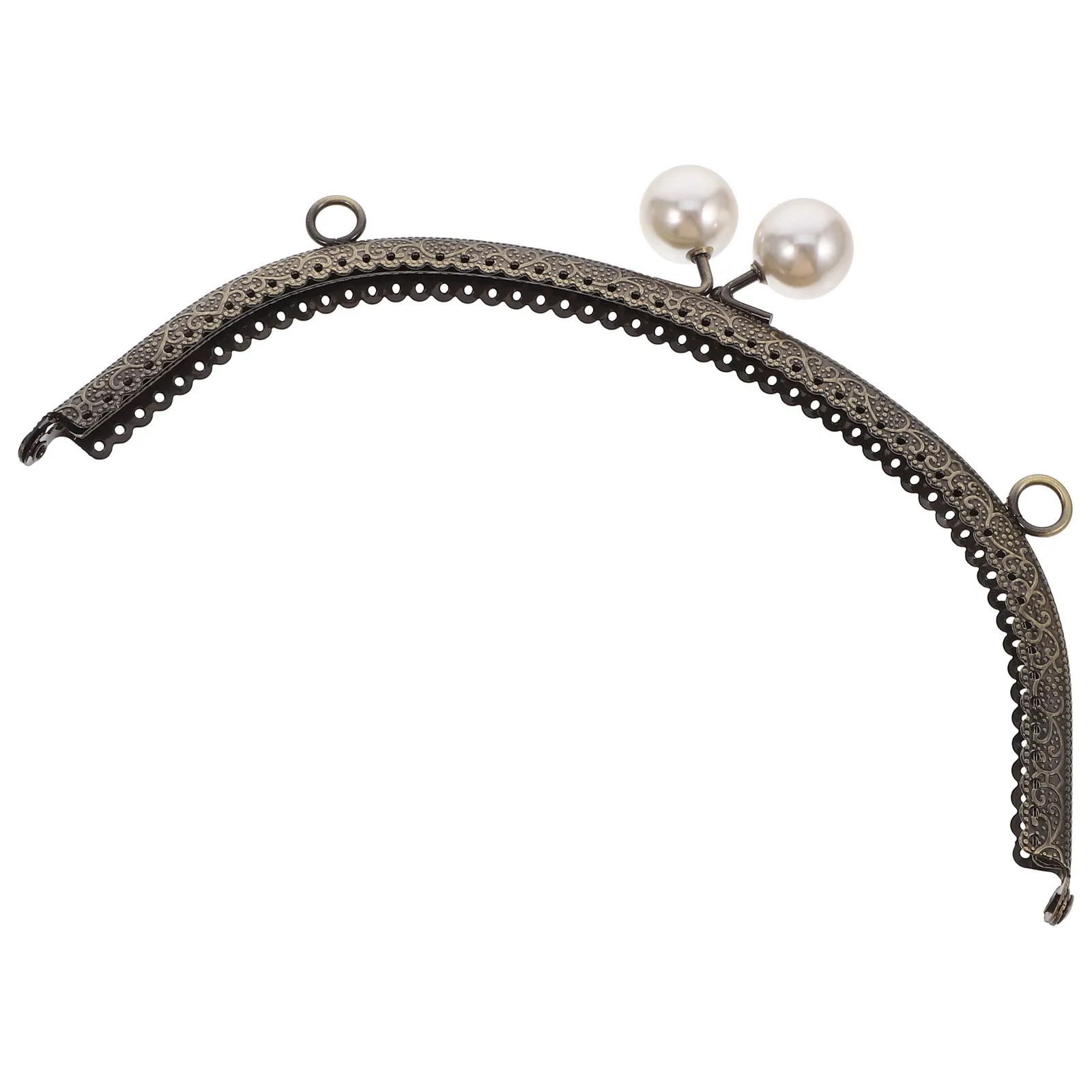 

Pearl Snap Lock 20.5Cm Metal Purse Frame Clutch Frame Coin Bag Closure Classic Flower Grain Rustproof Diy Handbag Making