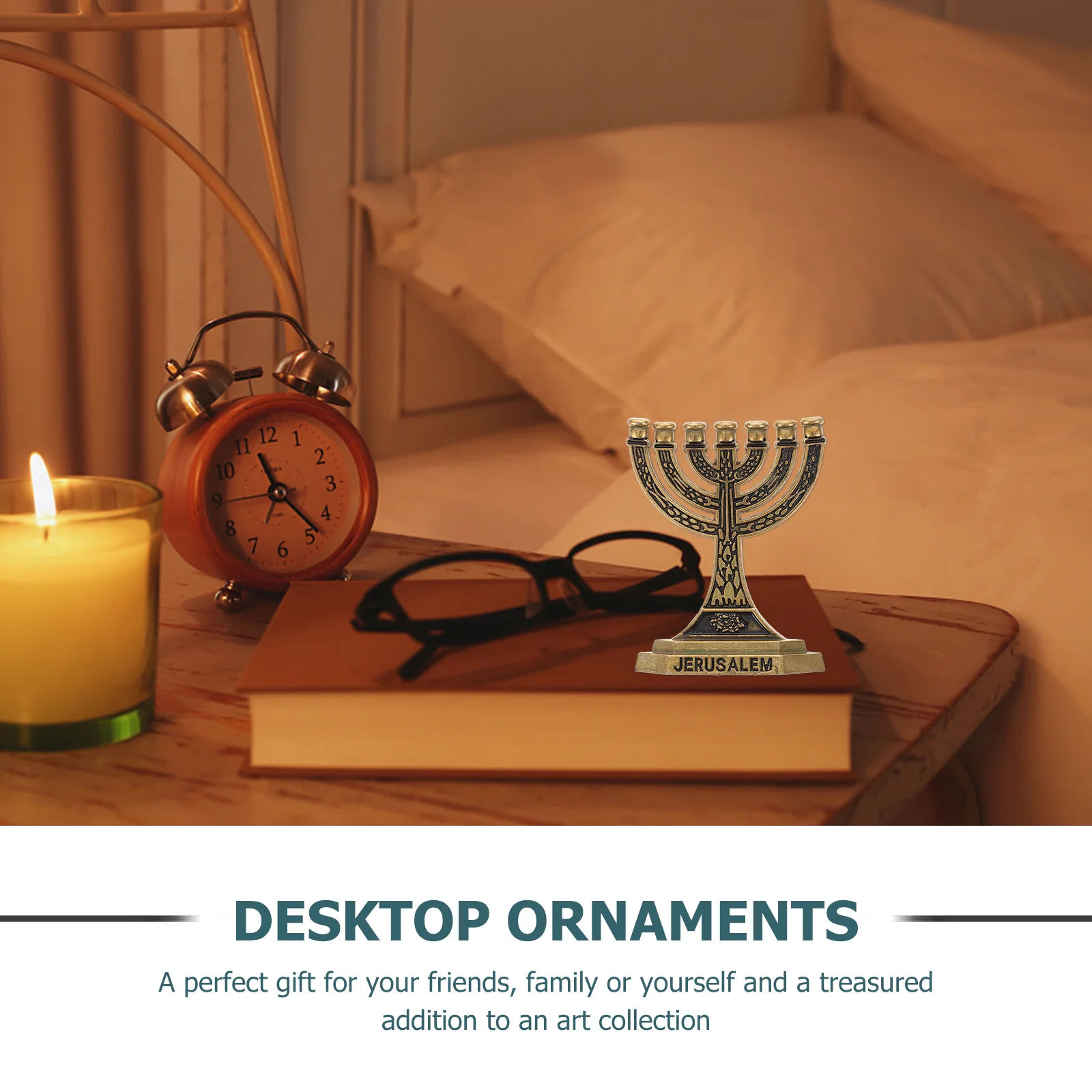 

2pcs Seven Holes Holder Vintage Religious Desktop Ornaments Retro Holy Candlesticks Decor Living Room