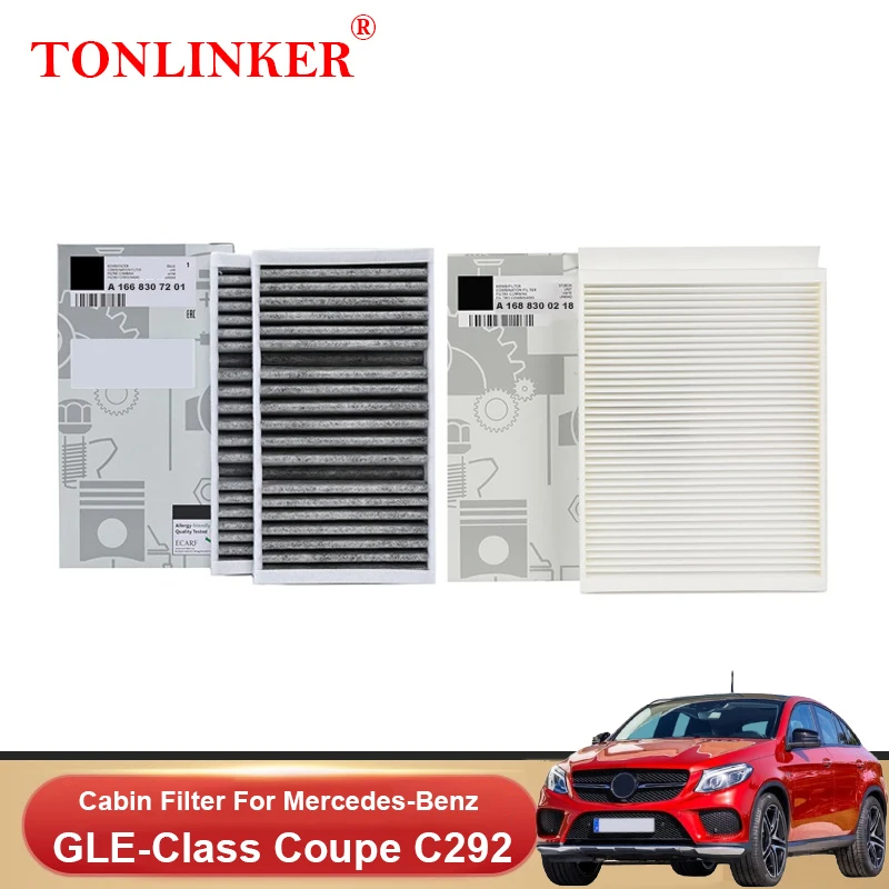 

TONLINKER Cabin Filter For Mercedes Benz GLE Coupe C292 2015-2018 2019 350d 400 450 AMG 43 63 4MATIC A1668307201 A1668300218