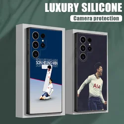 Korea Son H-Heung-mins Football Phone Case For Samsung S25,S24,S21,S22,S23,S30,Ultra,S20,Plus,Fe,Lite,Note,10 Black Soft Shell