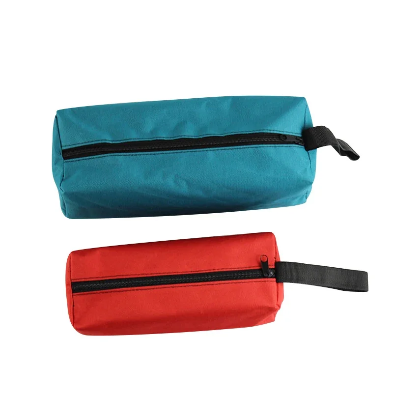 Bolsa de herramientas de mano de lona gruesa para herramientas pequeñas, destornillador, llave, pinzas, organizador de brocas, bolsa impermeable con cremallera