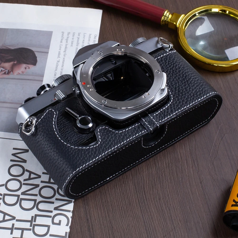 Genuine Leather Half Case For OLYMPUS PEN-FT OM-1/1N OM-2/2N OM-4