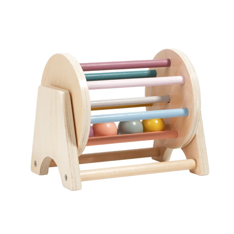 Montessori Baby Houten Speelgoed Munt Bal Drukke Trommel Baby Leermiddel Geschenken Kleur Vorm Cognitie Match Educatief Zintuiglijk Speelgoed