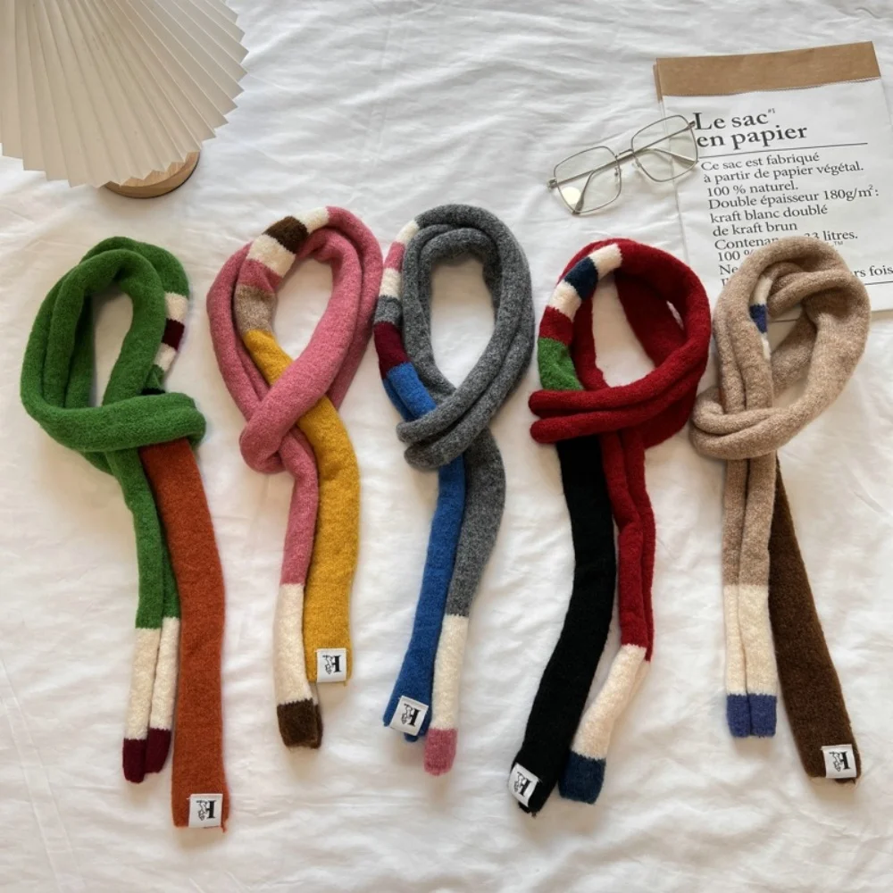 جديد مخطط أفخم وشاح ضيق رقيقة الأوشحة الطويلة موضة الكورية معطف شتوي وشاح عادية الشارع منديل للرجال والنساء