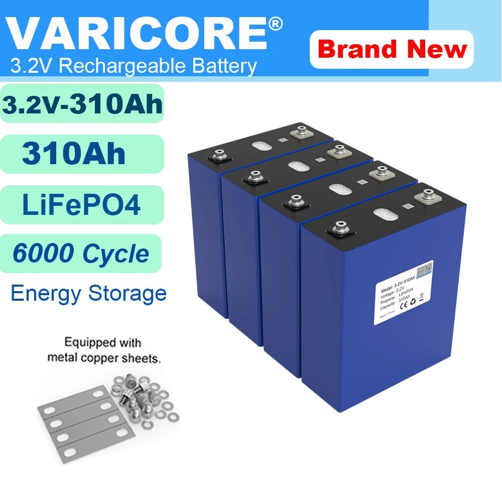 

3.2V 310Ah LiFePO4 batteries DIY 4s 12V 24V 310AH Rechargeable battery pack for Electric car RV Solar Energy storage system