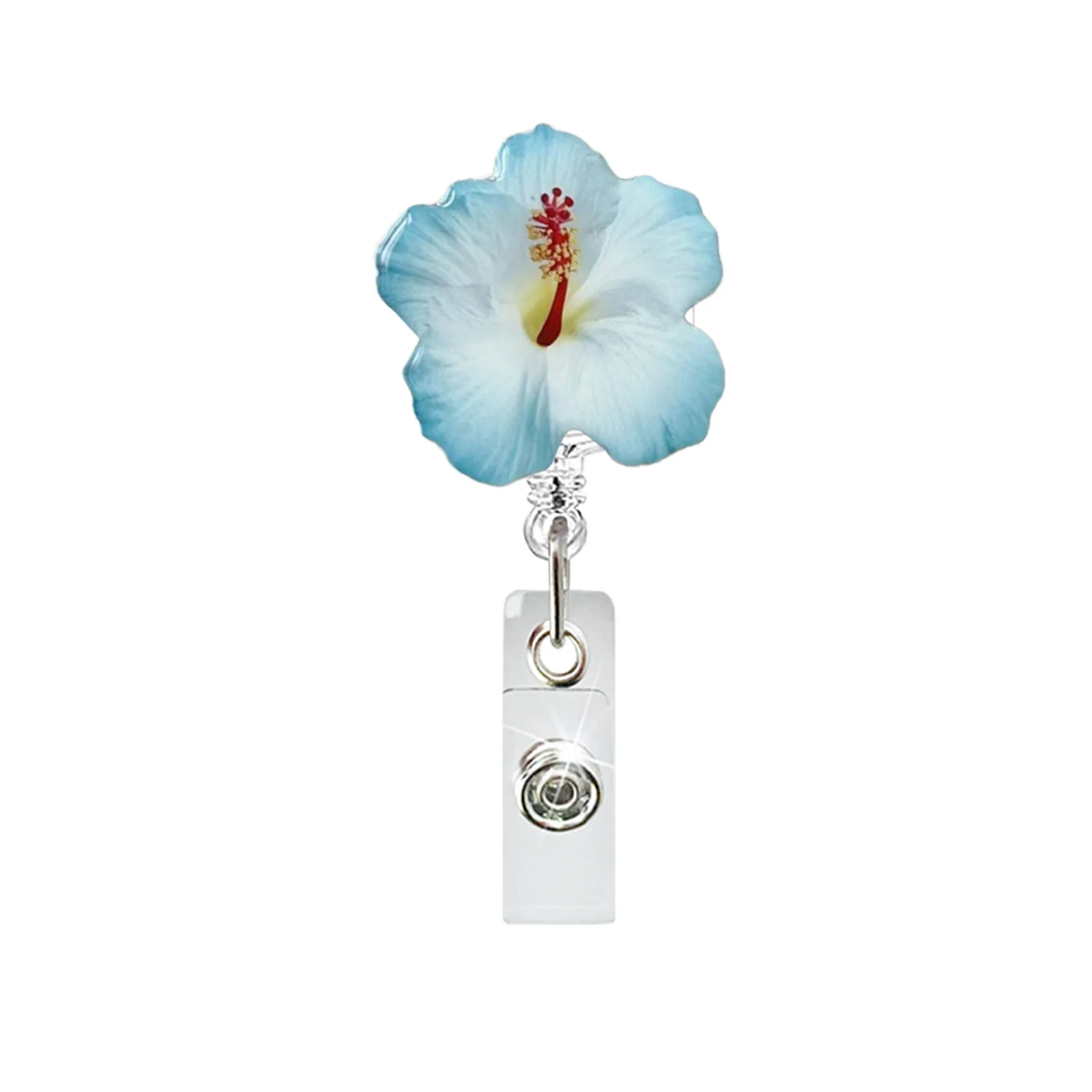 Doctor Id Reel Colorful Resin Id Badge Holder Nurse Badge Holder Expressive Flower Badge Reel For Offices Office Workers