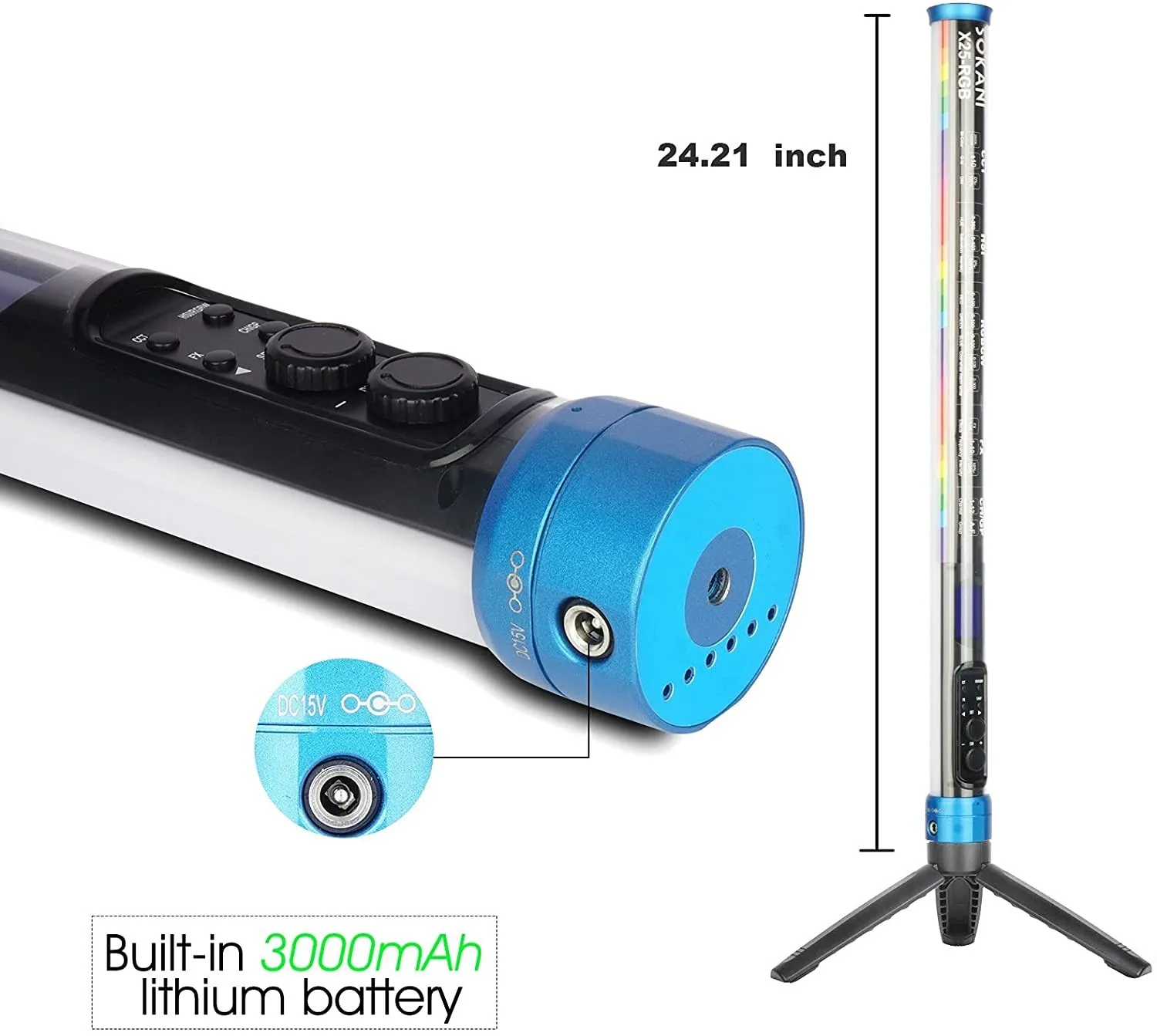 SOKANI-X25 RGB Light Handheld Tube Stick, Iluminação de Fotografia, Sem Fio, Controle Remoto, Lâmpada para Cineastas, Tube Stick, DO Brasil