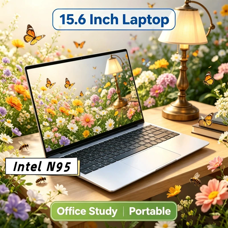Laptop Original Ultra Claro de 15,6" com Taxa de Atualização de 120Hz, Intel N95, 5000mAh, 32GB/2TB SSD, Teclado Retroiluminado