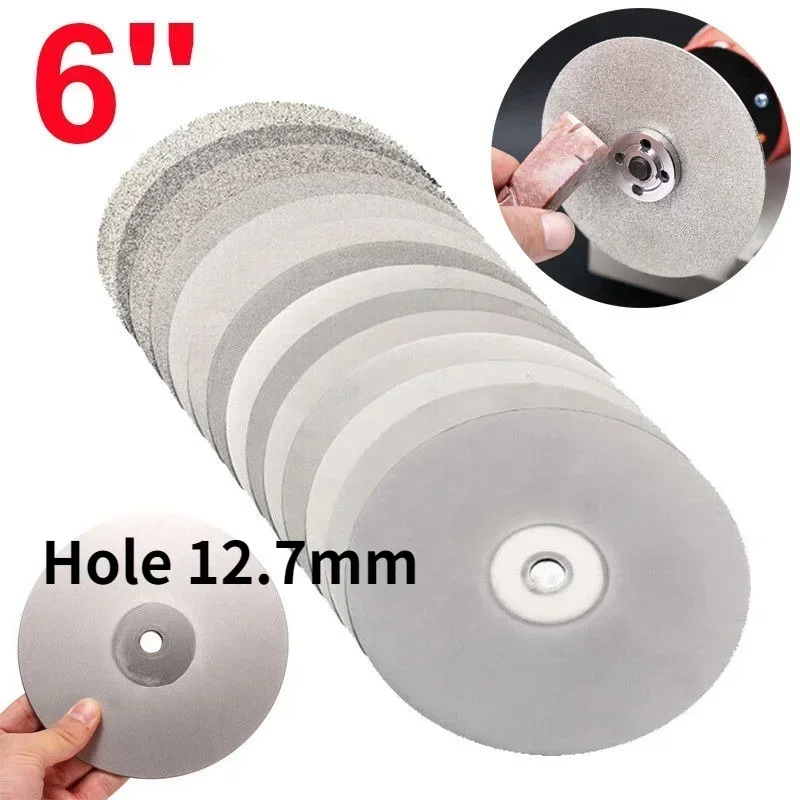 

6" Diamond Polishing Discs Coated Flat Lap Wheel Jewelry Grind Grit 80 120 150 hole 12.7mm 400 600 800 1000 1200 1500 2400 3000