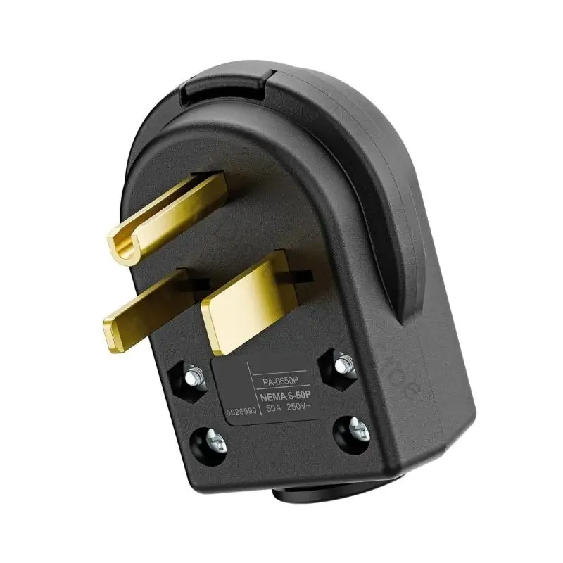 96BA NEMA 6 50P Electrical Power Plugs 50A 250V with Secure Screw Type Wiring System