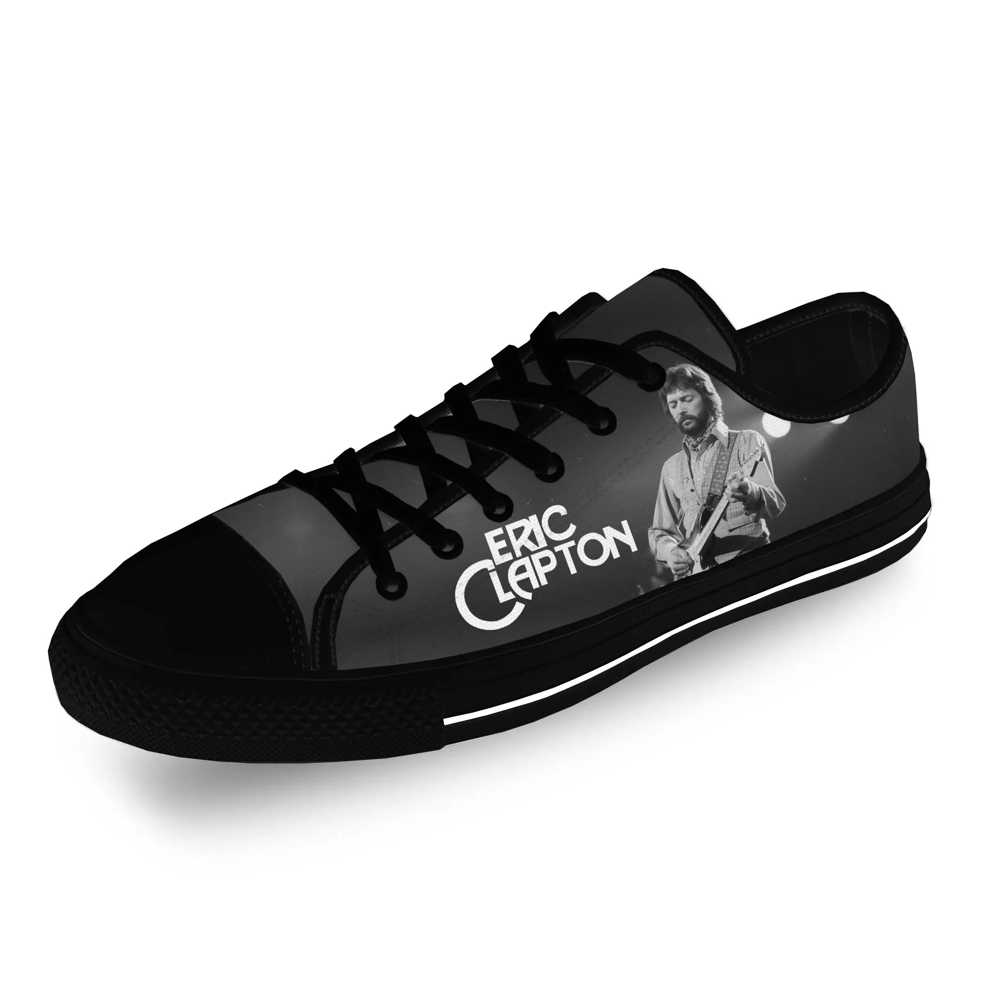 Eric Clapton Low Top Sneakers Mens Womens Teenager Casual Shoes Canvas Running Shoes 3D Print Breathable Lightweight Shoe Black