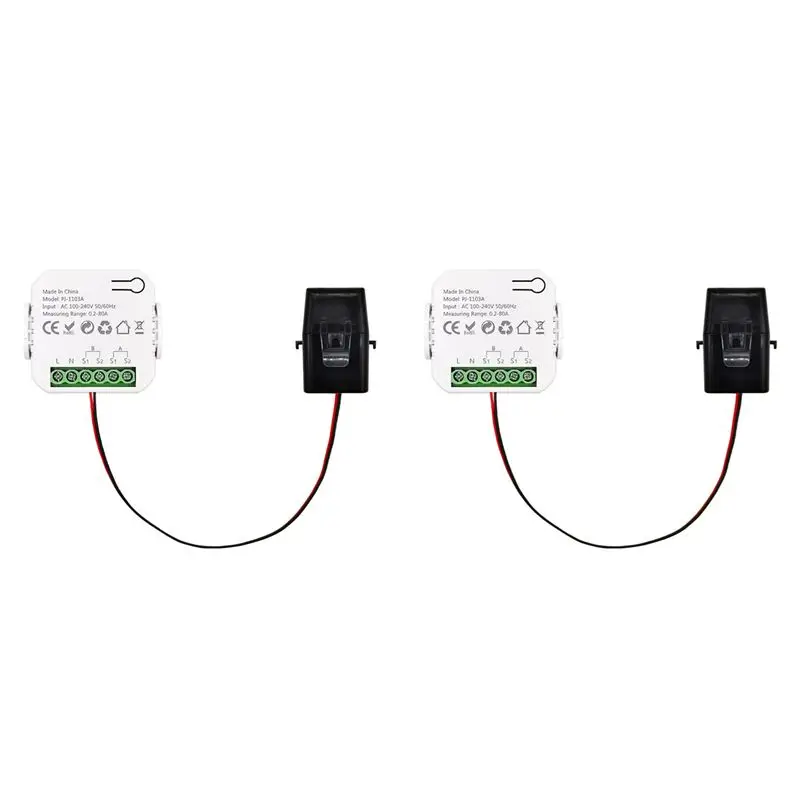 2X Tuya WIFI Smart Energy Meter 0.2-80A Power Production Consumption Bidirectional Power Monitor Support APP Control-Y41A