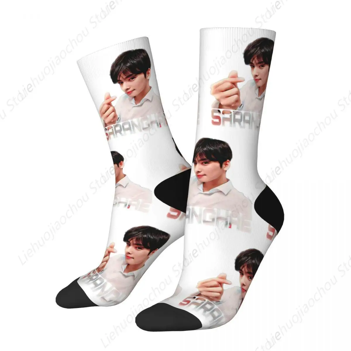 Cha Eun Woo Hearts Kpop Fans Middle Socks for Women Men Merchandise Spring Autumn Winter k-pop idol Cute Long Socks Breathable