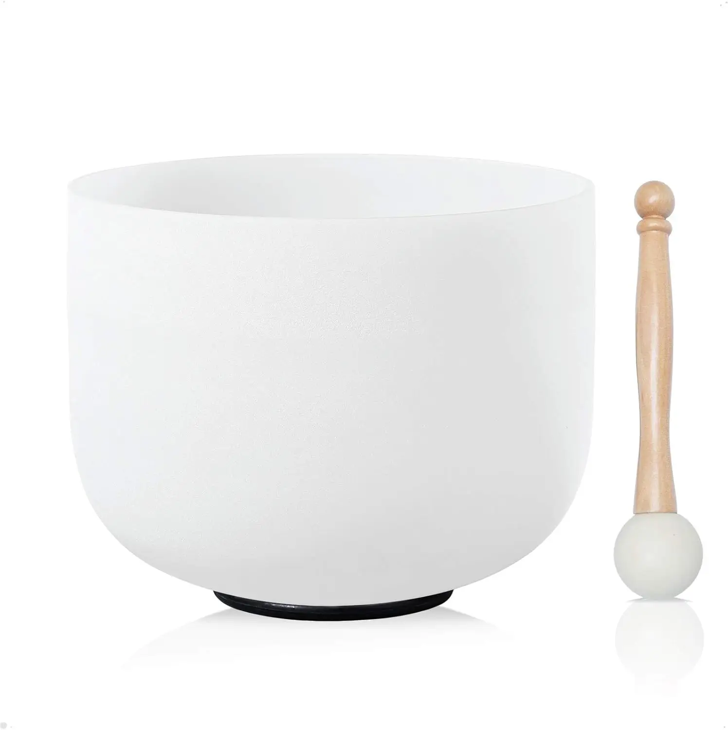 CVNC 440HZ 11 Inch C Note Chakra Frosted Quartz Crystal Singing Bowl for Meditation and Sound Healing with Free Mallet