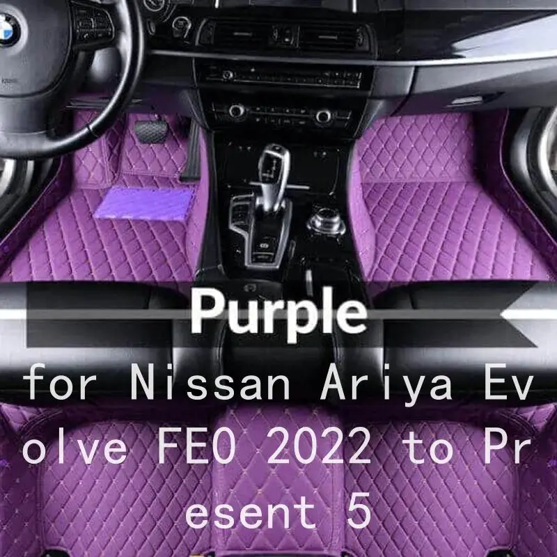 Tapis de sol de voiture personnalisés, écologiques et inodores, pour Nissan Ariya Evolve FE0 2022 et modèles ultérieurs, 5 places, surface en PU, couverture complète, imperméables, antidérapants, accessoires de voiture 9d949