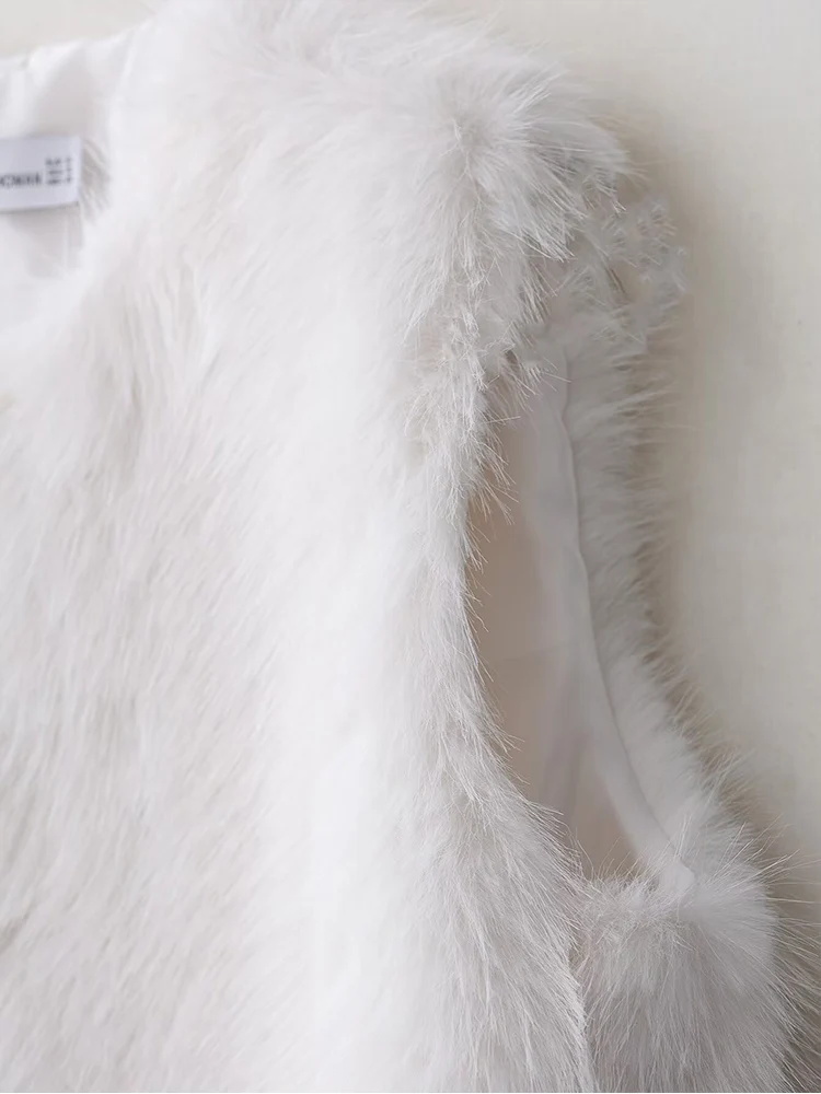 Nuevo chaleco de piel sintética para mujer, ropa de calle de piel de otoño, camisetas sin mangas a la moda con cuello redondo, abrigo informal de invierno, chaquetas de piel a la moda para mujer