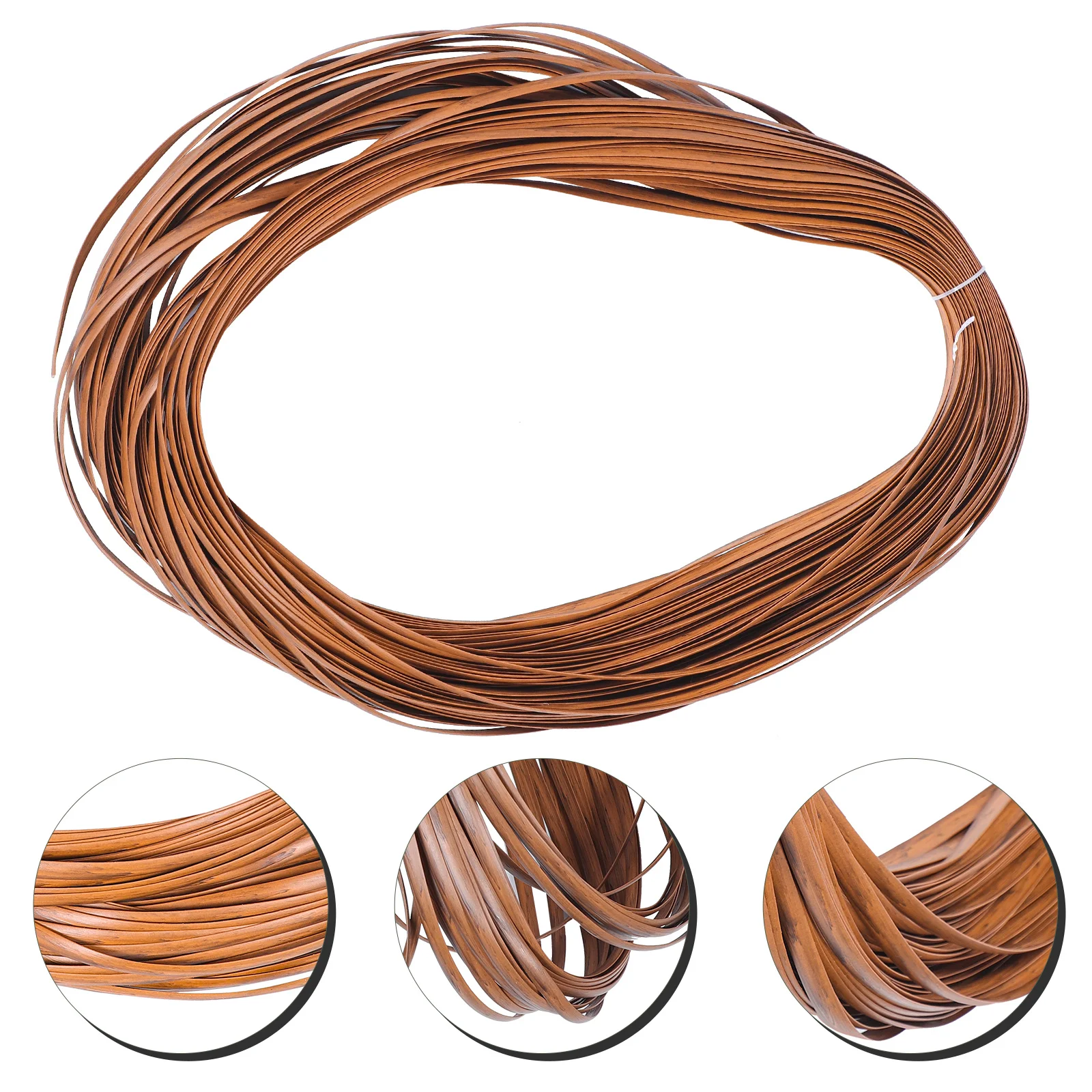 

1 Roll Natural Flat Rattan Material Pe Plastic Diy Weaving For Chair Table Repair Wicker Furniture Handicraft Basket Rattan