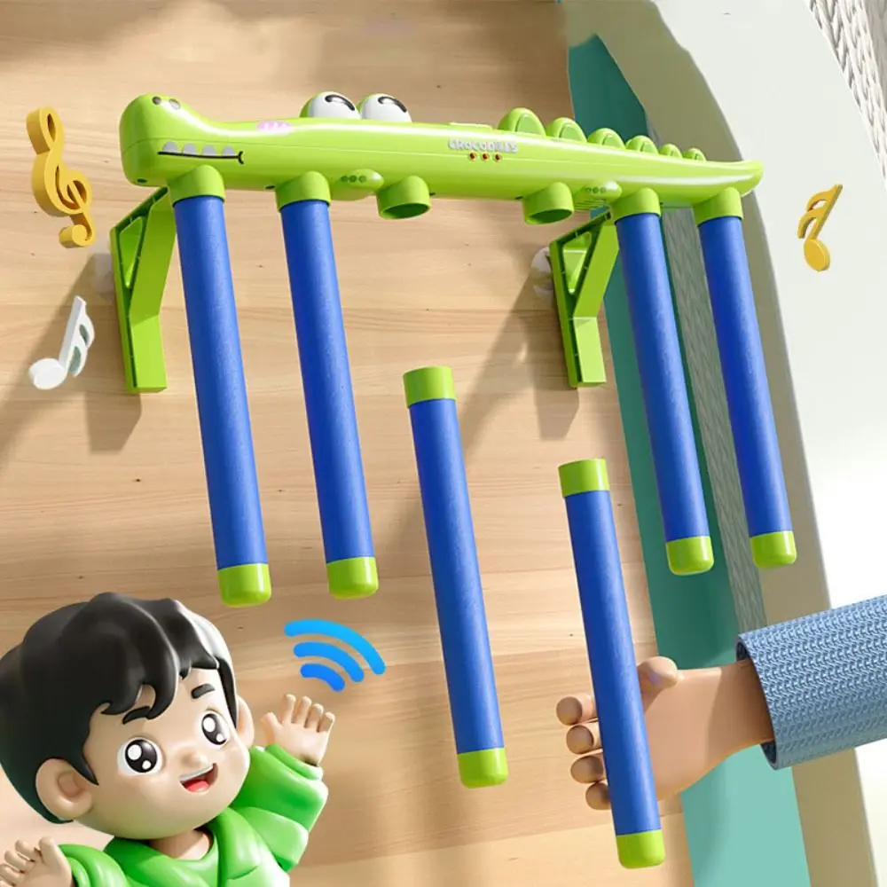 

Crocodile Challenge Falling Sticks Game Exercise Prop Parent-Child Catching Sticks Sensory Toy USB Rechargeable Falling