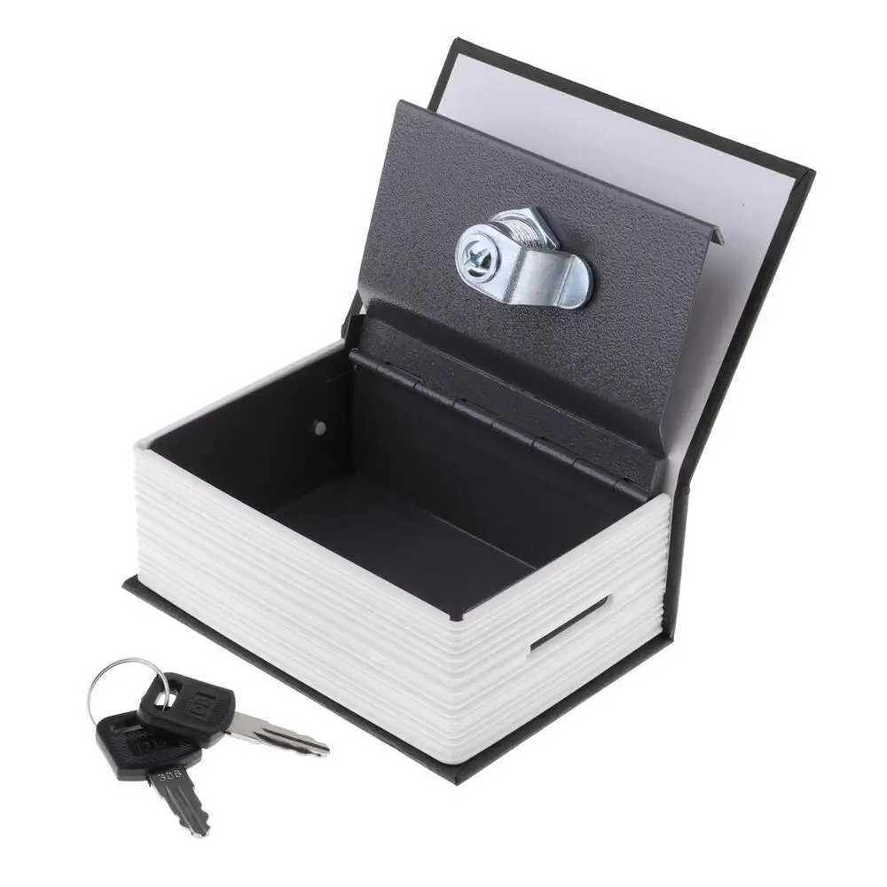 Dictionary Hollow Book Metal Box Simulated Book Hidden Safes Key Box with Lock Hide Jewelry Diary Storage Savings Bank Box