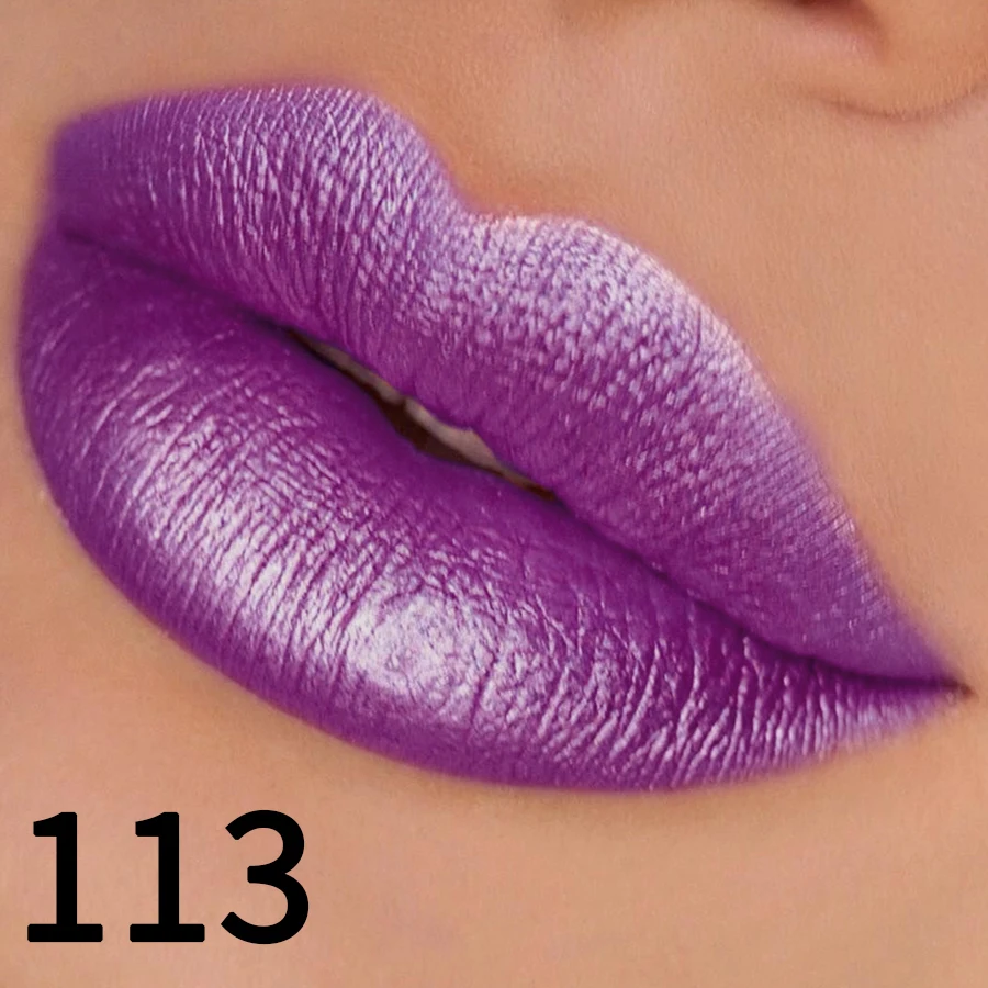 19 Farben Glitzer-Lippenstift, feuchtigkeitsspendender, rot-rosa, glitzernder, glänzender Lippenfarbe, hochpigmentierte Lippentönung, Lippen-Make-up mit metallischem Finish