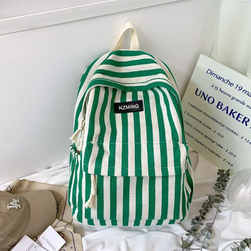 New Striped Color Travel Niche Backpack for High School Girls, Middle School Students, Large Capacity Backpack, Cute and Casual