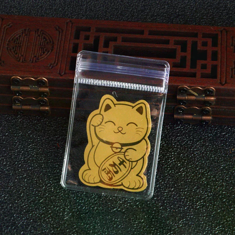 5pcs Decoration Gift Gold Foil Lucky Cat Mobile Phone Sticker Lucky Cat Gold Patch Phone New Year Phone Patch