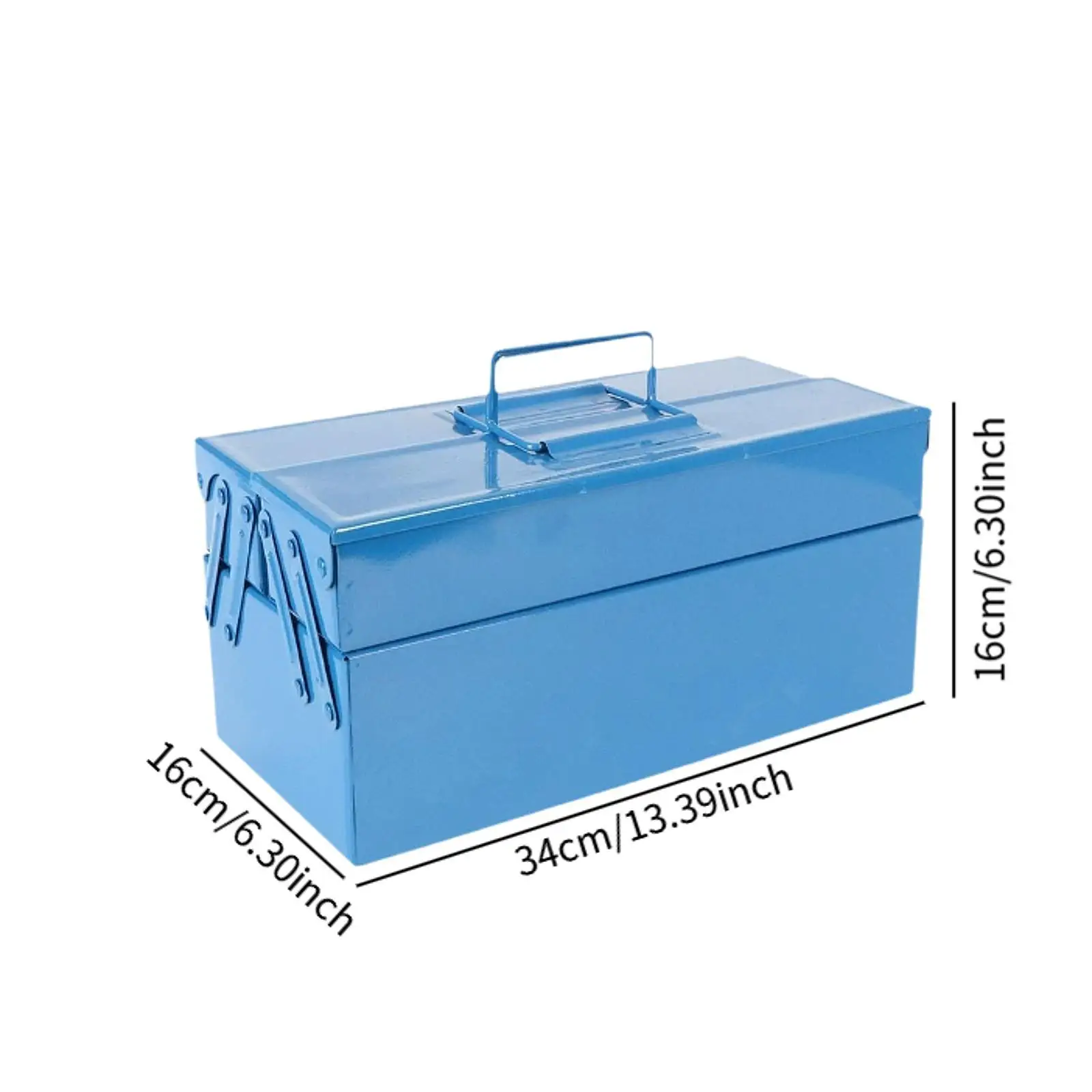 Iron Folding Tool Box with Handle Automobile Repair 2 Layer 3 Tray Hardware Organizer for Mechanical Repairs Car Warehouse Home