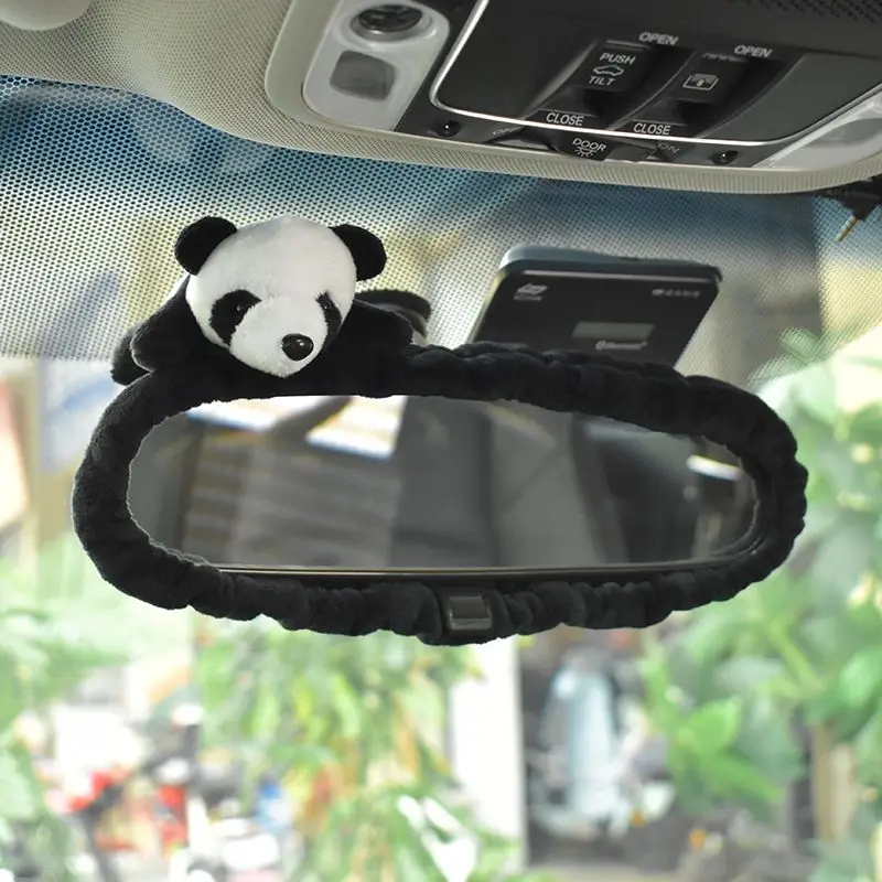 Kreative Cartoon Panda Puppe Rückspiegel Abdeckung Dekoration Tier Dekoration Auto Rückspiegel Universal Auto Zubehör