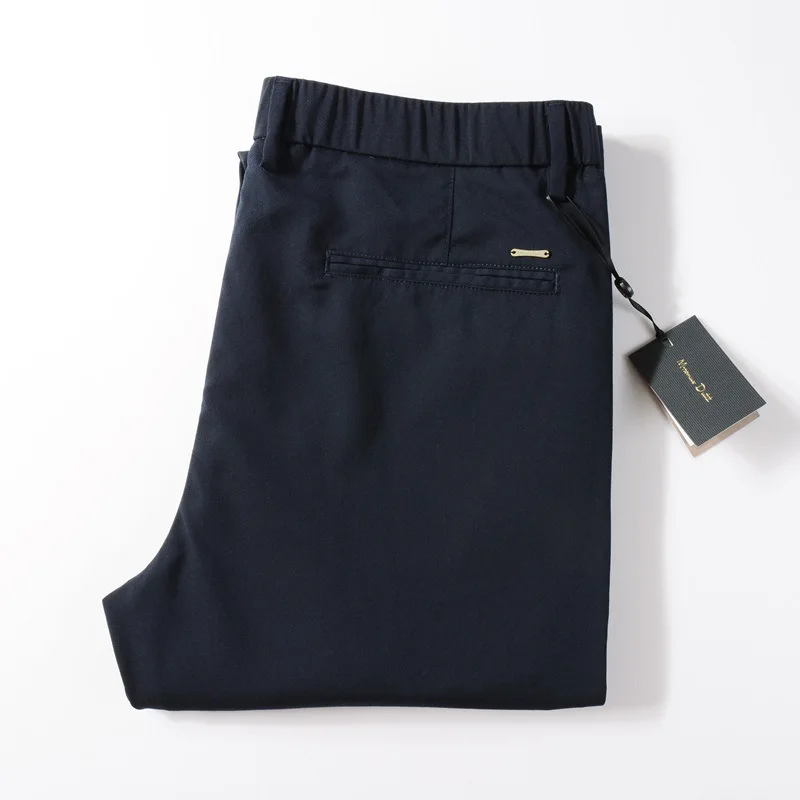 Dave&Di 2024 New Elastic Pants Long Western Straight Casual Pants Thin Men's Summer Pants