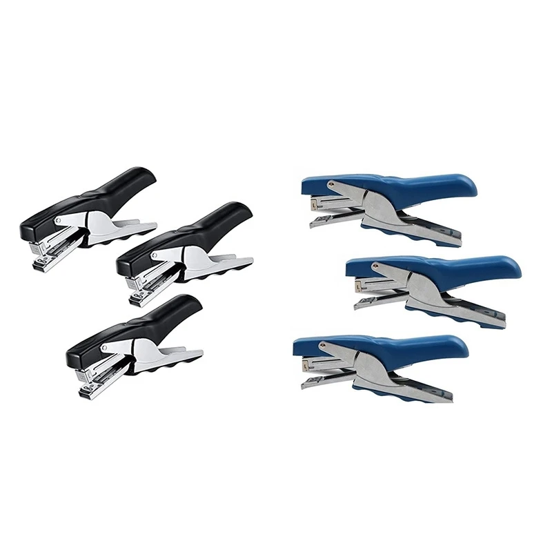 3 Piece Heavy Duty Plier Stapler Hand Hold Stapler 50 Sheet Capacity Desk Stapler For Home School Black