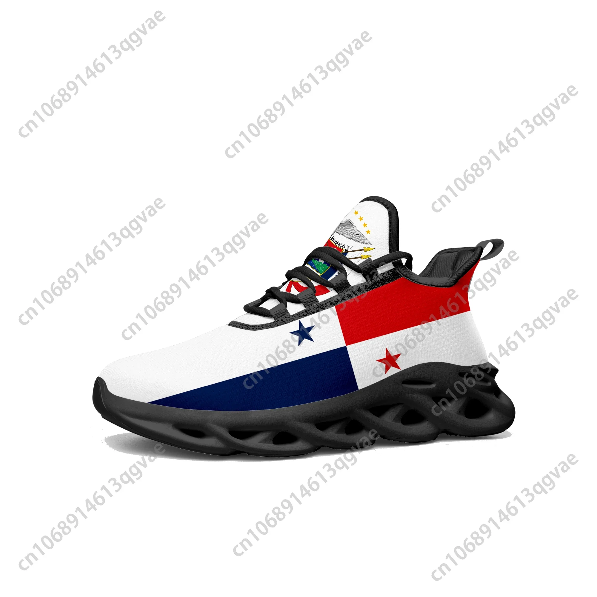 

Panamanian Flag Flats Sneakers Mens Womens Aaron Sports Running Sneaker Lace Up Mesh Footwear Panama Tailor-made Shoe Black