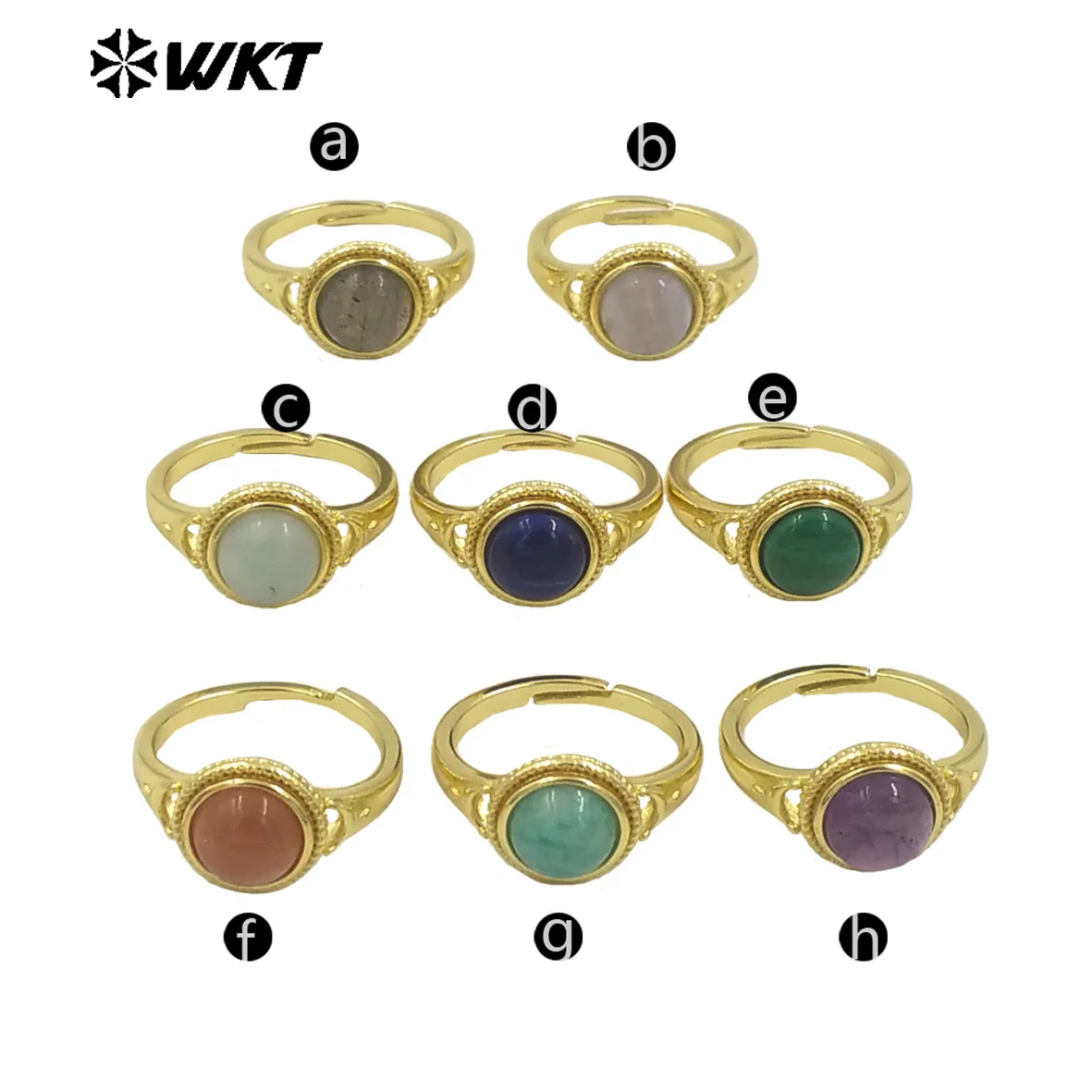 

WT-R510 классический европейский стиль круглой формы драгоценный камень 18 К позолоченный красивый камень кольца для женщин специальные подарки ювелирные изделия