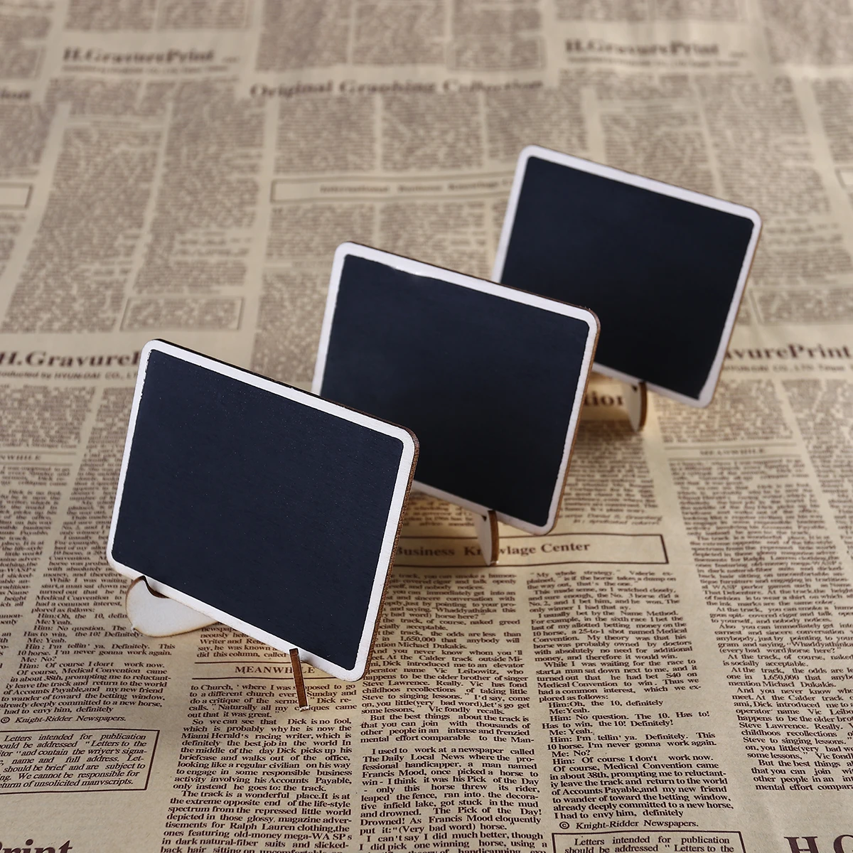 

10 Pcs Vertical Blackboard Chalkboard with Place Sign Erasable Wood Wedding Bamboo Mini Chalkboards Price Tag