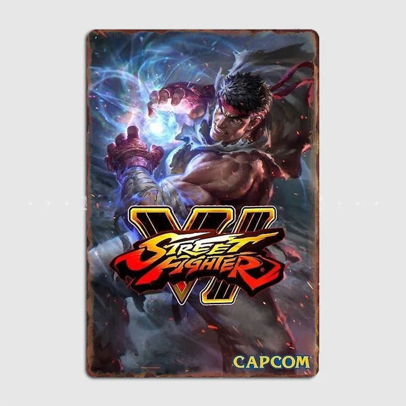 Street fighter VI legend Retro Poster Metal Custom Sign Living Room Wall Indoor Decor Room Decoration Bedroom Posters Home Decor