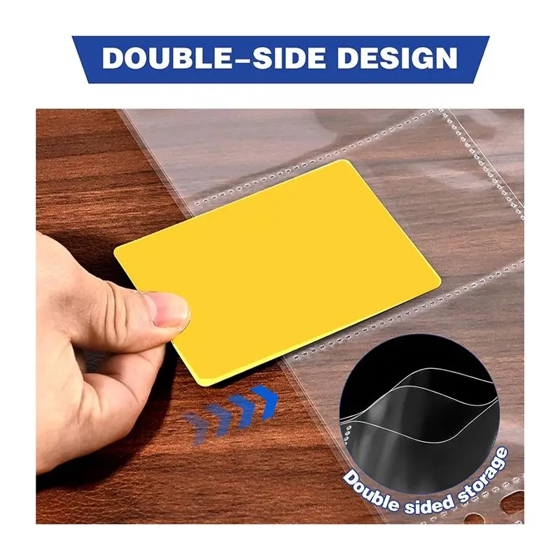 QWE-100Pc 9 Pocket Double Sided Card Sleeves Binder Sheets, Holds 1800 Cards, Trading Card Binder Sleeves For 3 Ring Binder