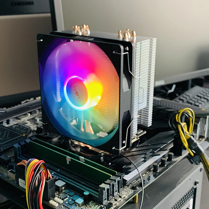 4 Heat Pipes CPU Air-cooled Cooler 4Pin PWM Tower Processor 120MM ventilador for Intel 1700 1200 1366 115X 2011 X79 X99 AM4 AM5