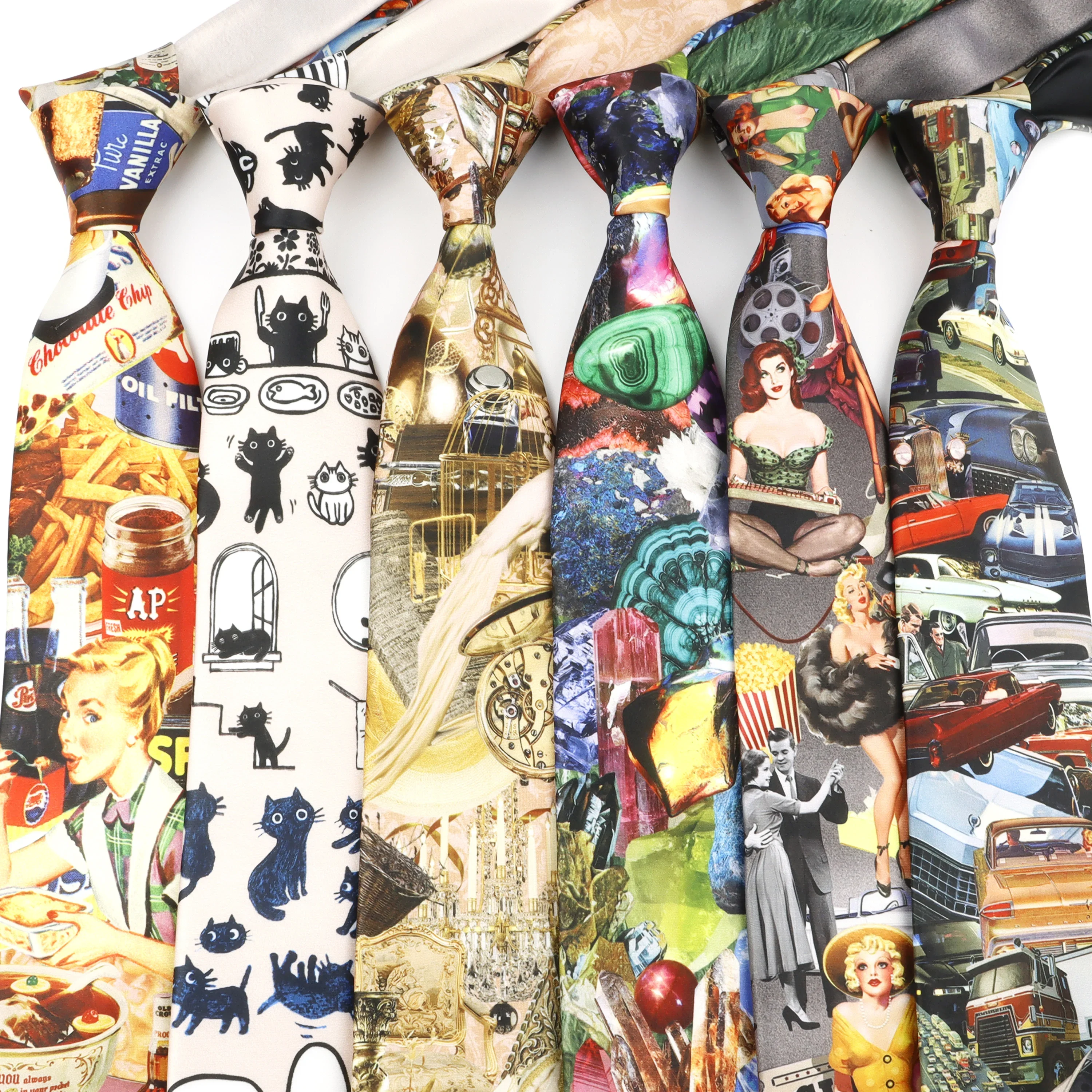 

Винтажный художественный масляный галстук с граффити, мягкий на ощупь, новый дизайн, 8,5 см, имитация шелкового галстука, повседневный галстук для свадебной вечеринки, подарочные аксессуары